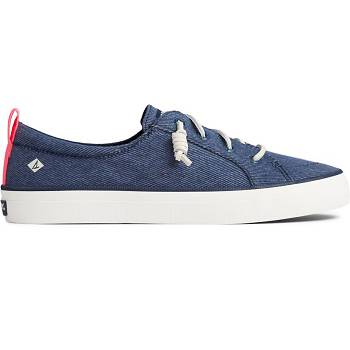 Sperry Crest Vibe Washed Twill Tmavomodre - Damske Tenisky